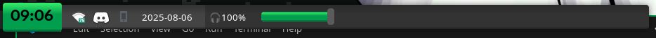 Picture of the clock widget with the bar expanded